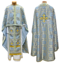 Облачение   Голубо-золотое  50р/д145см   Парча "Греческий крест"