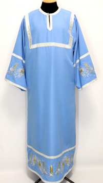 СТИХАРЬ   Голубой   р50/д152см   Габардин Вышивка   