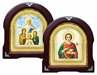 Именные. Иконы ПОД СТЕКЛОМ Арочная рамка